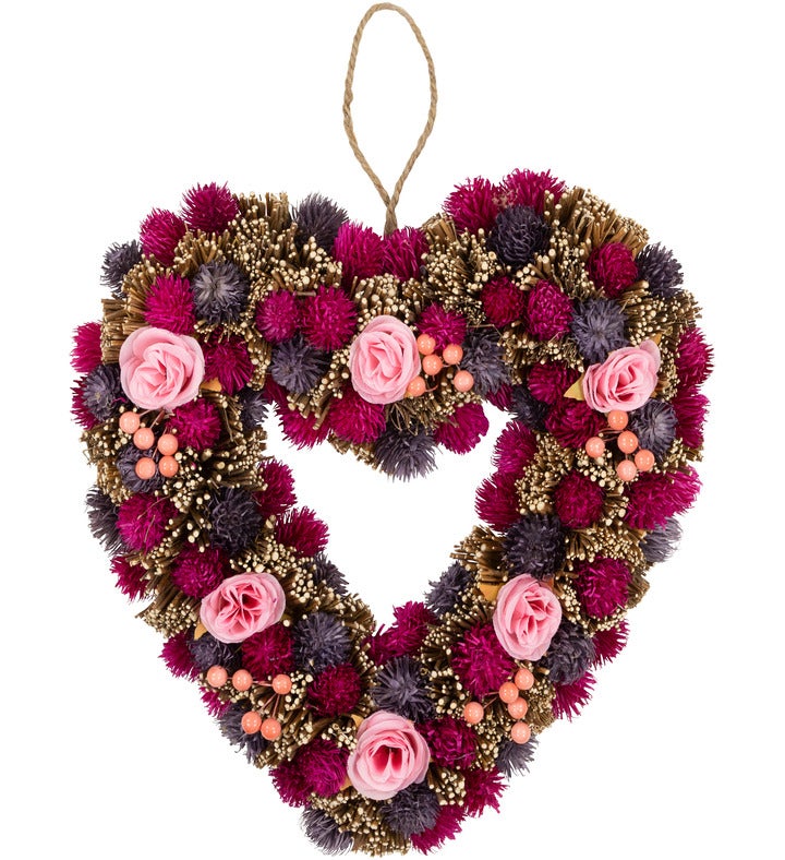 Floral & Twig Artificial Heart Valentine's Day Wreath 13.5"