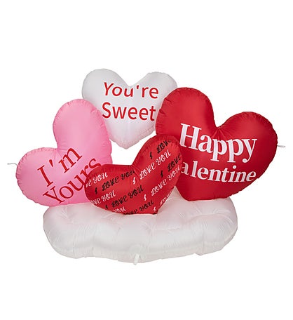 Led Inflatable Valentine's Day Conversation Hearts Outdoor Decoration - 5'
