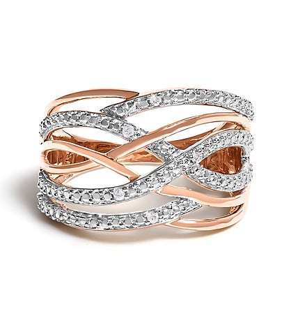Diamond Accent Crossover Ring