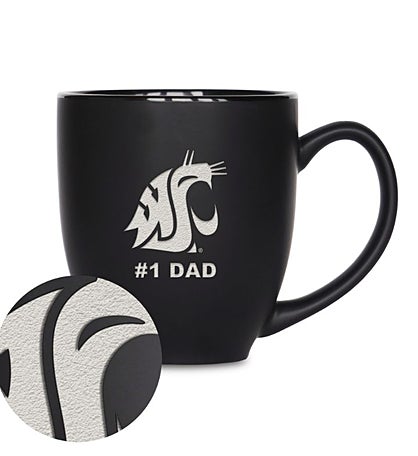 College #1 Dad 15oz Matte Black Ceramic Bistro Mug