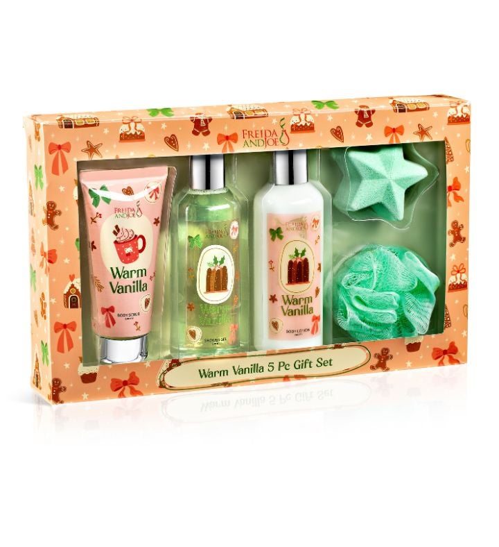 Warm Vanilla Fragrance 5 Piece Bath and Body Collection Gift Box