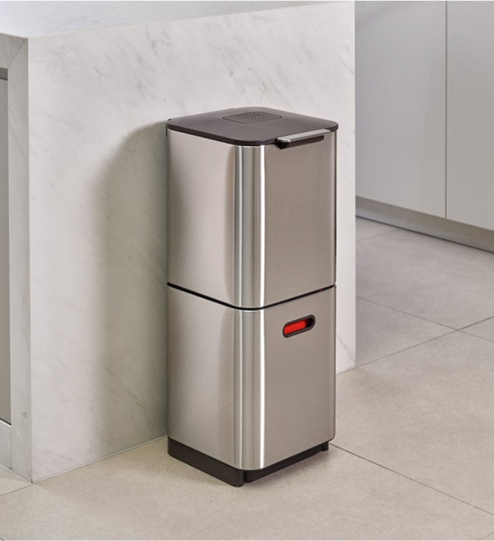 Joseph Totem Compact 40L Waste And Recycling Bin Stainless