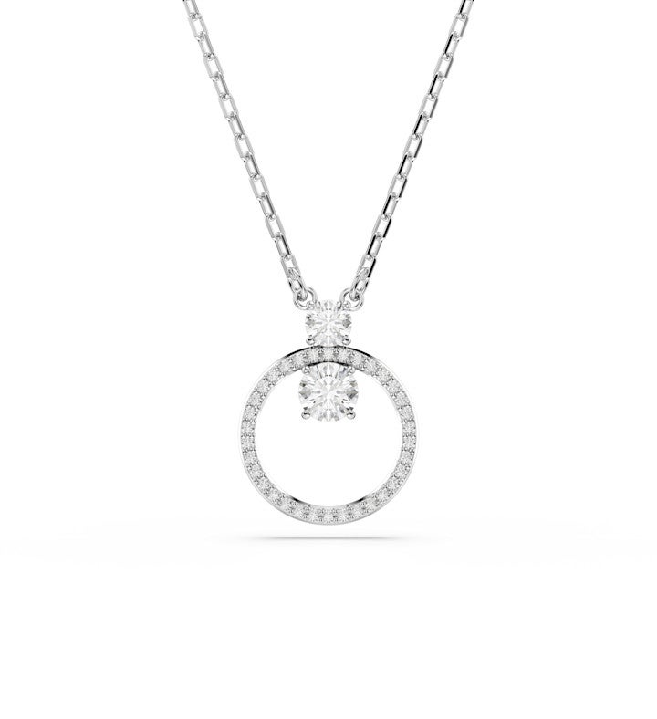 Constella Pendant Pavé Round Cut White Rhodium Plated