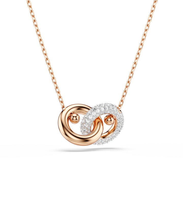 Dextera Pendant, Round Cut, White, 18k Rose Gold Finish
