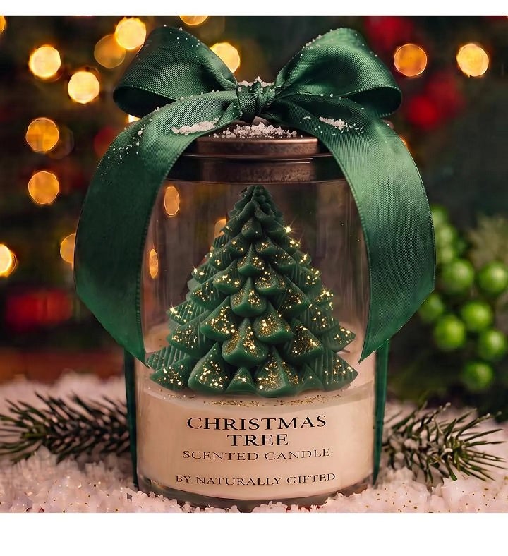 Christmas Tree Scented Candle – Festive Holiday Gift In Green