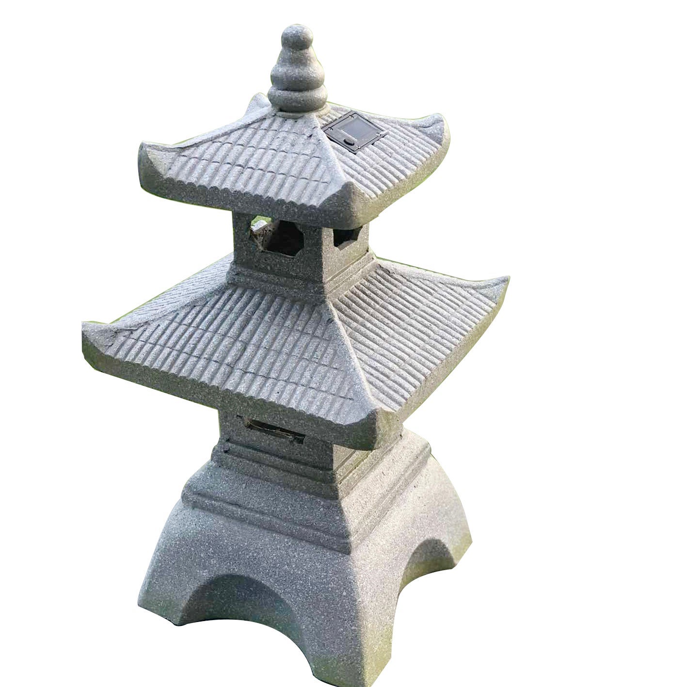 26" Polyresin Pagoda W/solar Light