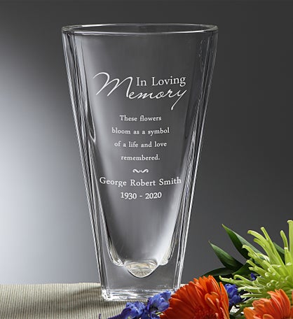 Love Blooms Eternal Personalized Memorial Vase