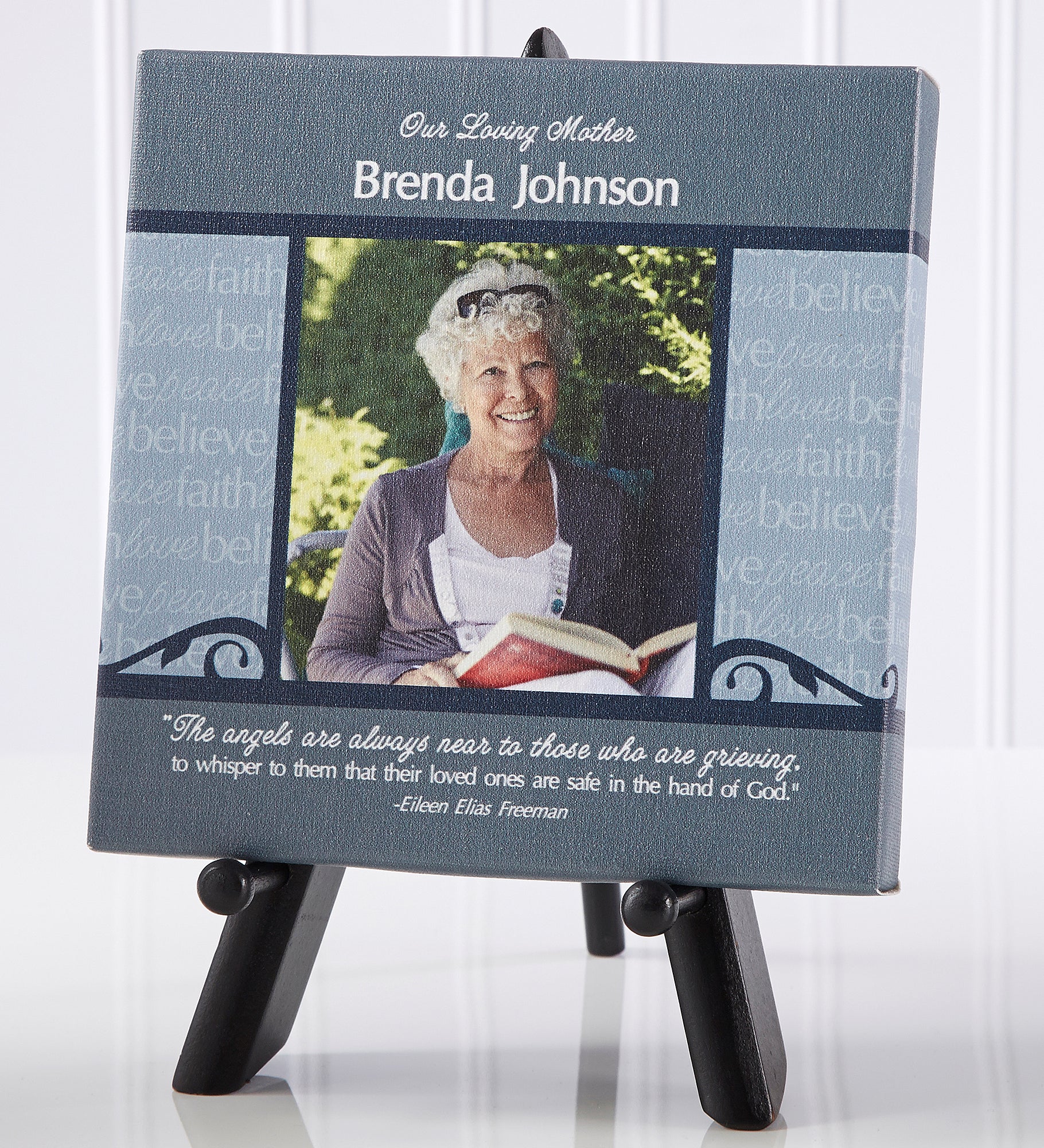 In God's Hands Personalized Memorial Photo Canvas Print