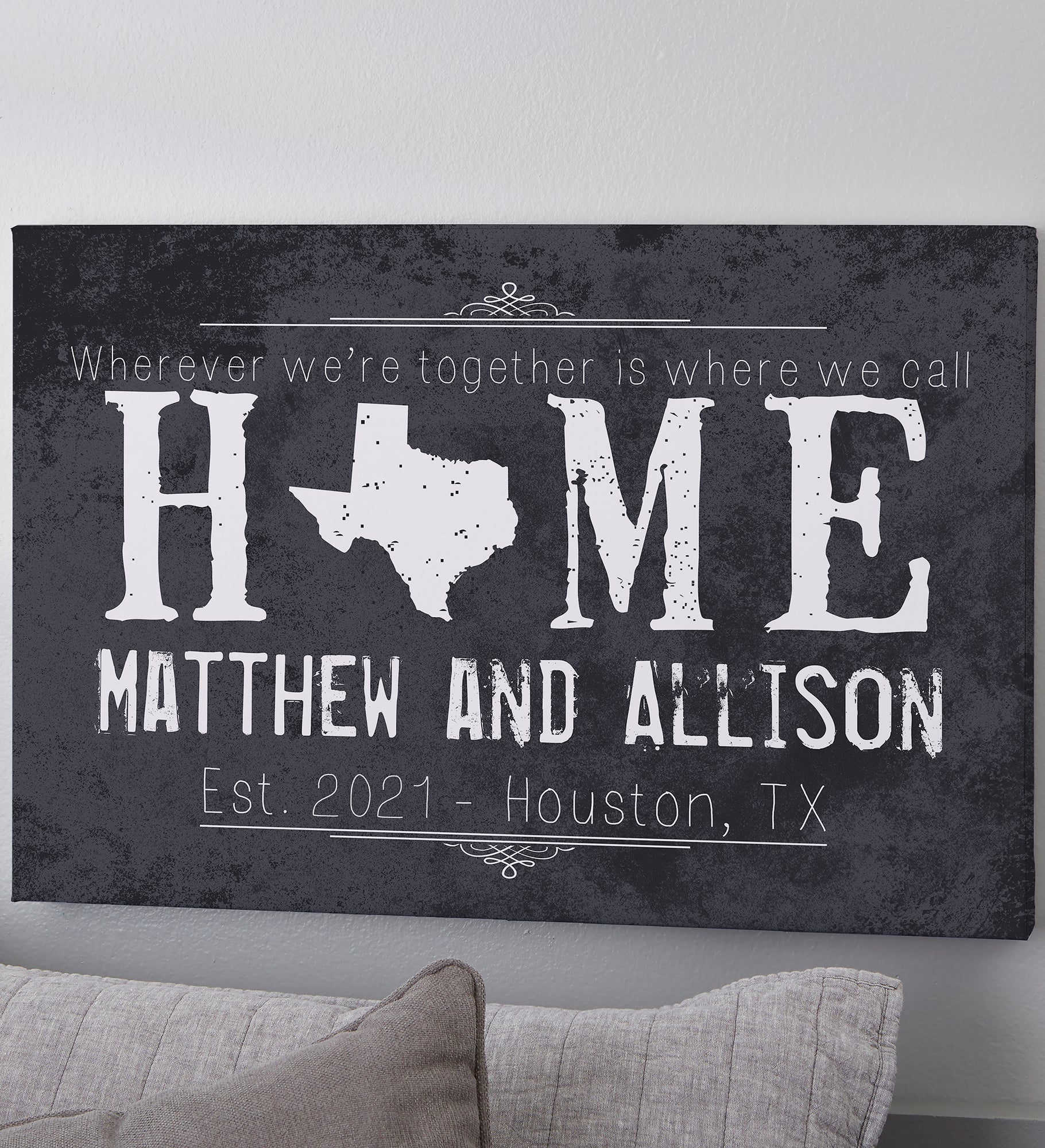 "State" of Love Personalized Canvas Print