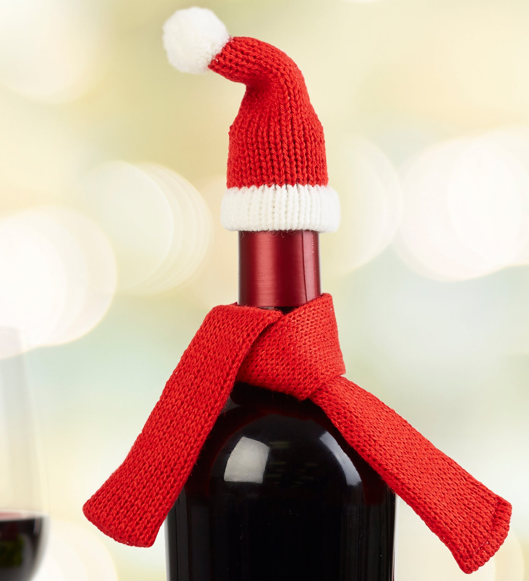 Santa Hat & Scarf Wine Bottle Accessories