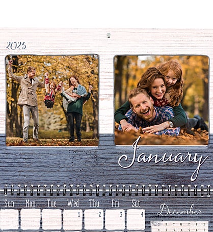 Family Love Rustic Personalized Photo Wall Calendar