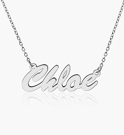 Contemporary Script Personalized Name Necklace