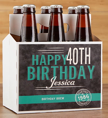 Vintage Age Personalized Beer Bottle Labels & Bottle Carrier