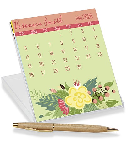 Modern Botanical Personalized Desk Calendar