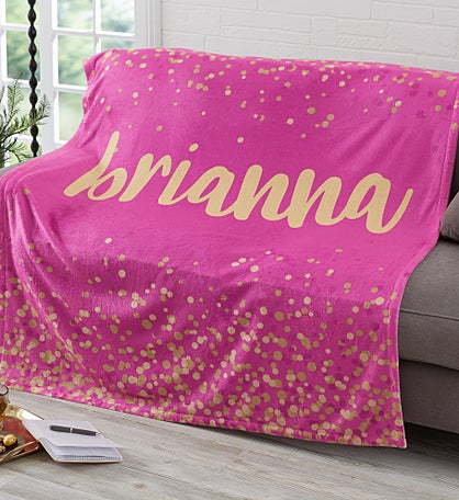 Sparkling Name Personalized Blanket