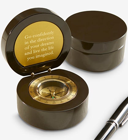 Inspiring Message Engraved Navigator Compass