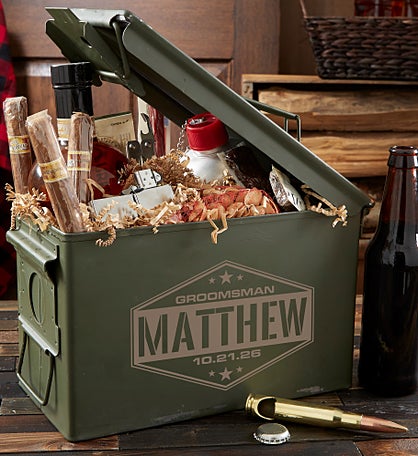 Five-Star Groomsman Personalized Ammo Box