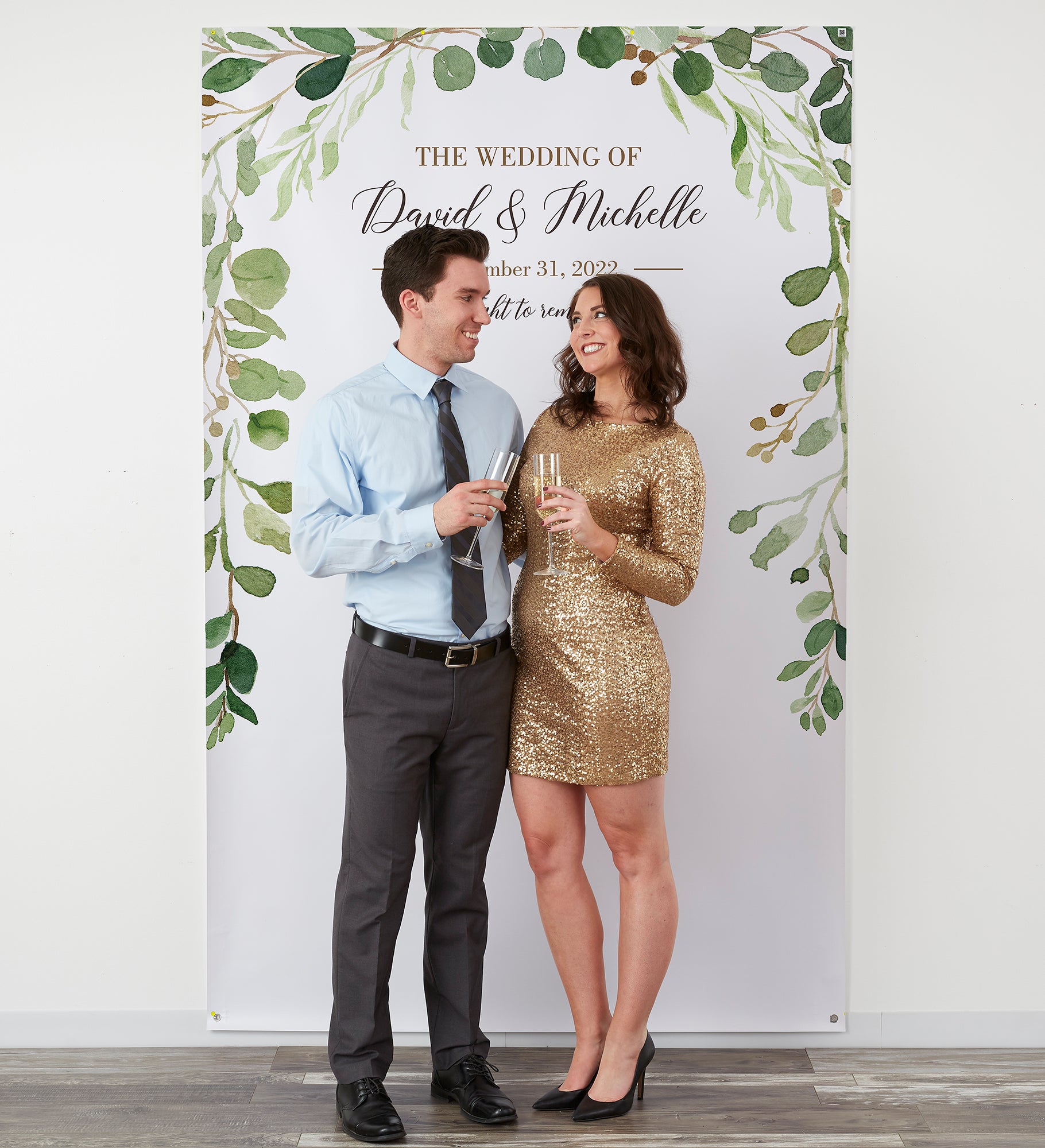 Laurels of Love Personalized Photo Backdrop