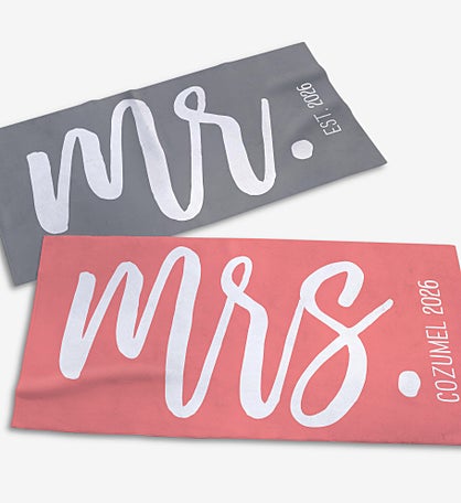 Mr. & Mrs. Personalized Beach Towel
