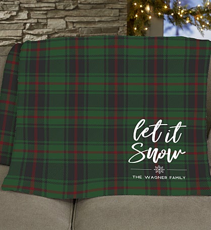 Christmas Plaid Personalized Blanket
