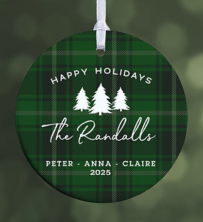 Christmas Plaid Personalized Ornament