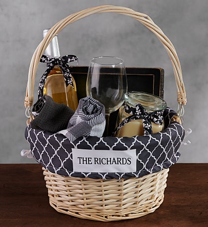 Choose Your Pattern Personalized Gift Basket with Folding Handle