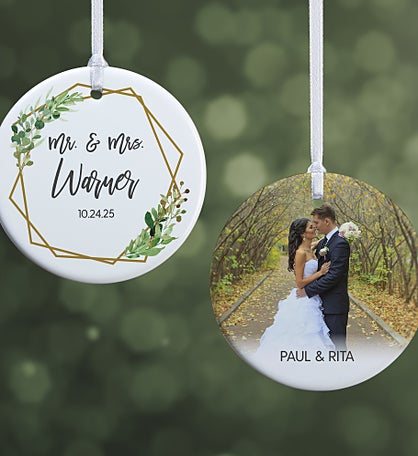 Geo Prism Wedding Personalized Ornament