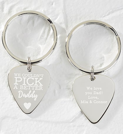 Couldn't Pick A Better Dad Personalized Guitar Pick Keychain