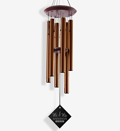 Stamped Elegance Personalized Wedding Wind Chimes