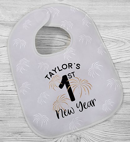 First New Years Personalized Baby Bib