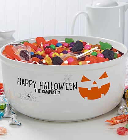 Jack-o-Lantern Personalized Halloween Candy Bowl