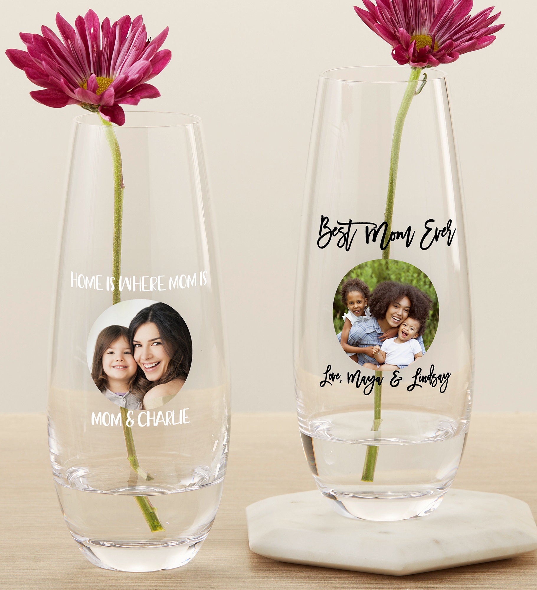 Photo Message for Mom Personalized Printed Bud Vase
