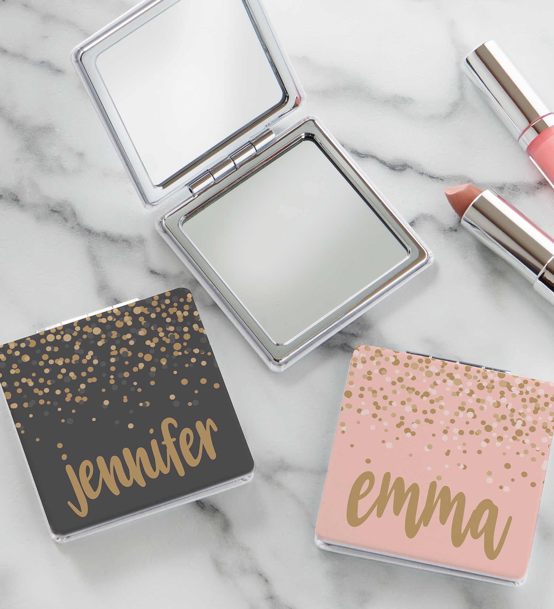 Sparkling Name Personalized Compact Mirror