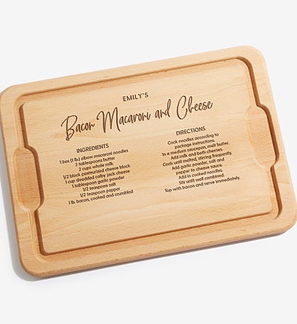 Favorite Family Recipe Personalized Hardwood Cutting Board