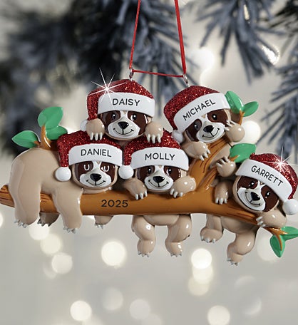 Sloth Family Personalized Ornament