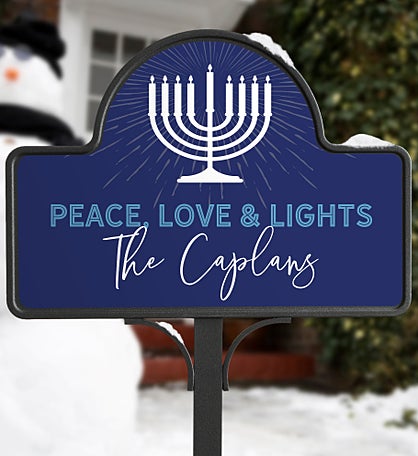 Hanukkah Personalized Magnetic Garden Sign