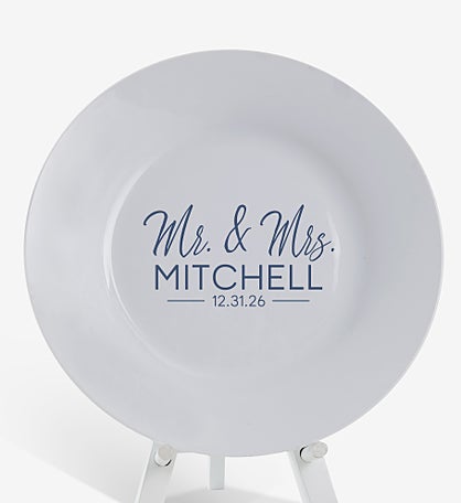 Stamped Elegance Wedding Personalized Keepsake Plate