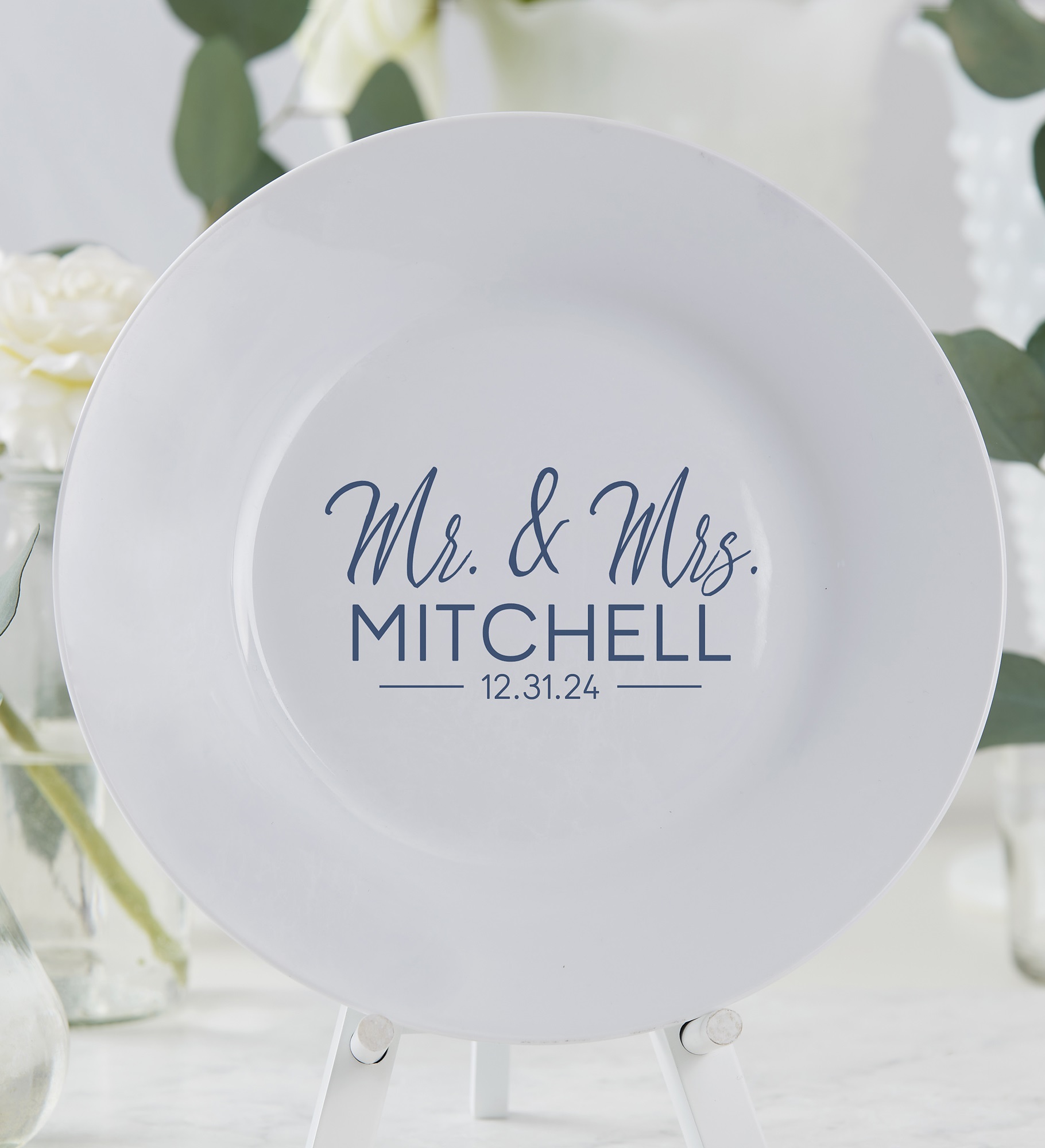 Stamped Elegance Wedding Personalized Keepsake Plate