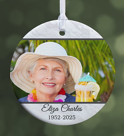 Double Photo Memorial Personalized Photo Ornament