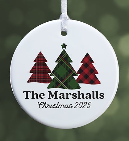 Plaid & Prints Family Personalized Ornament