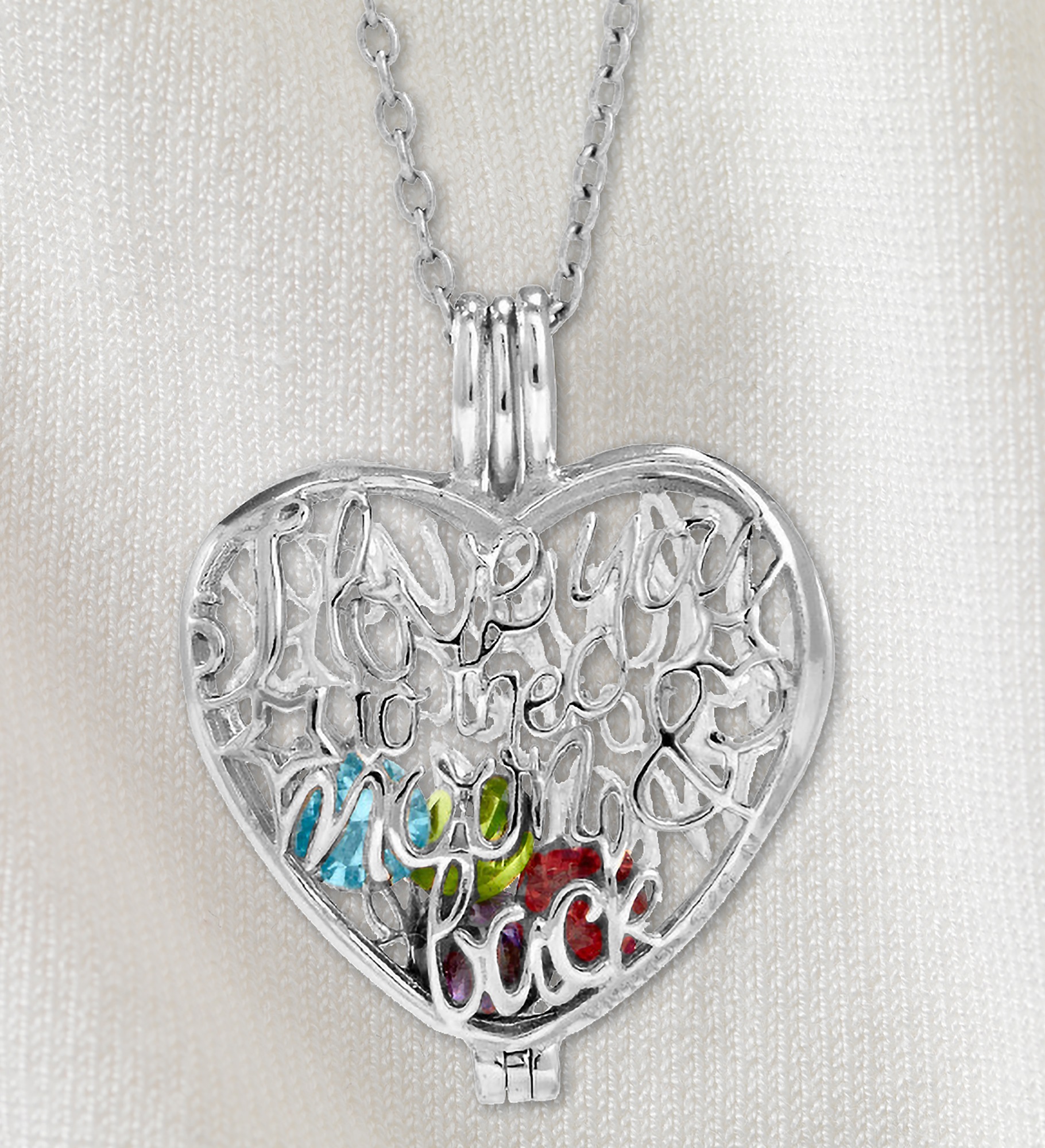 I Love You To The Moon & Back Personalized Birthstone Locket
