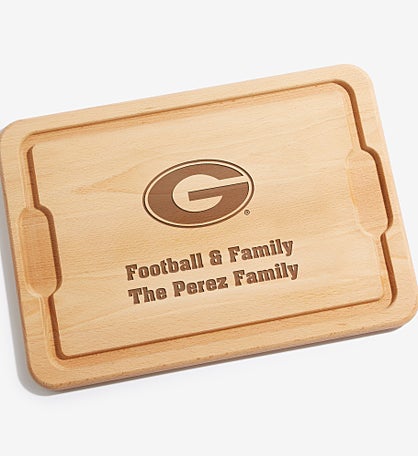 NCAA Georgia Bulldogs Personalized Hardwood Cutting Board