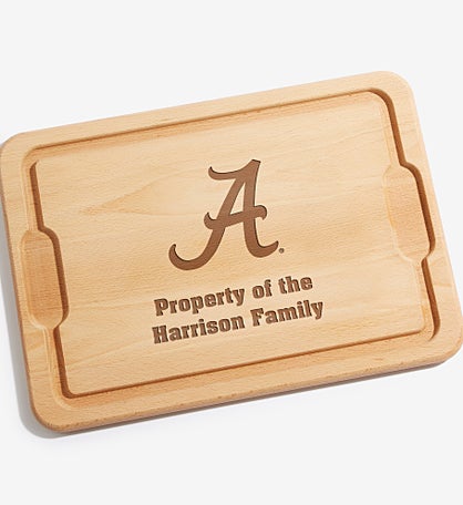 NCAA Alabama Crimson Tide Personalized Hardwood Cutting Board
