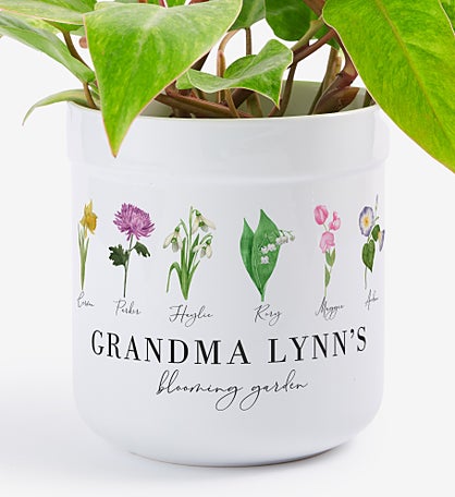 Birth Month Flower Personalized Outdoor Flower Pot