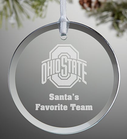 NCAA Ohio State Buckeyes Personalized Glass Ornament