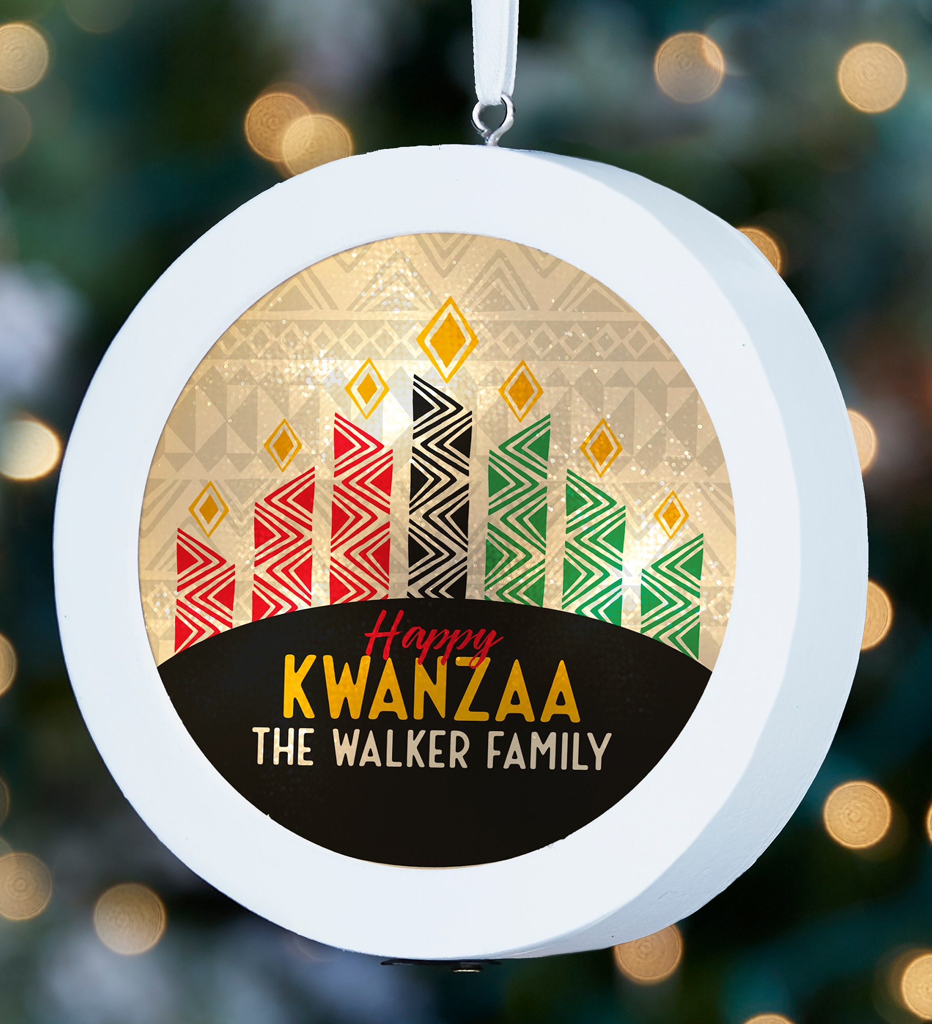 Kwanzaa Personalized LED Light Ornament