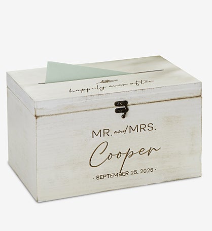 Natural Love Engraved Wooden Wedding Keepsake Card Box