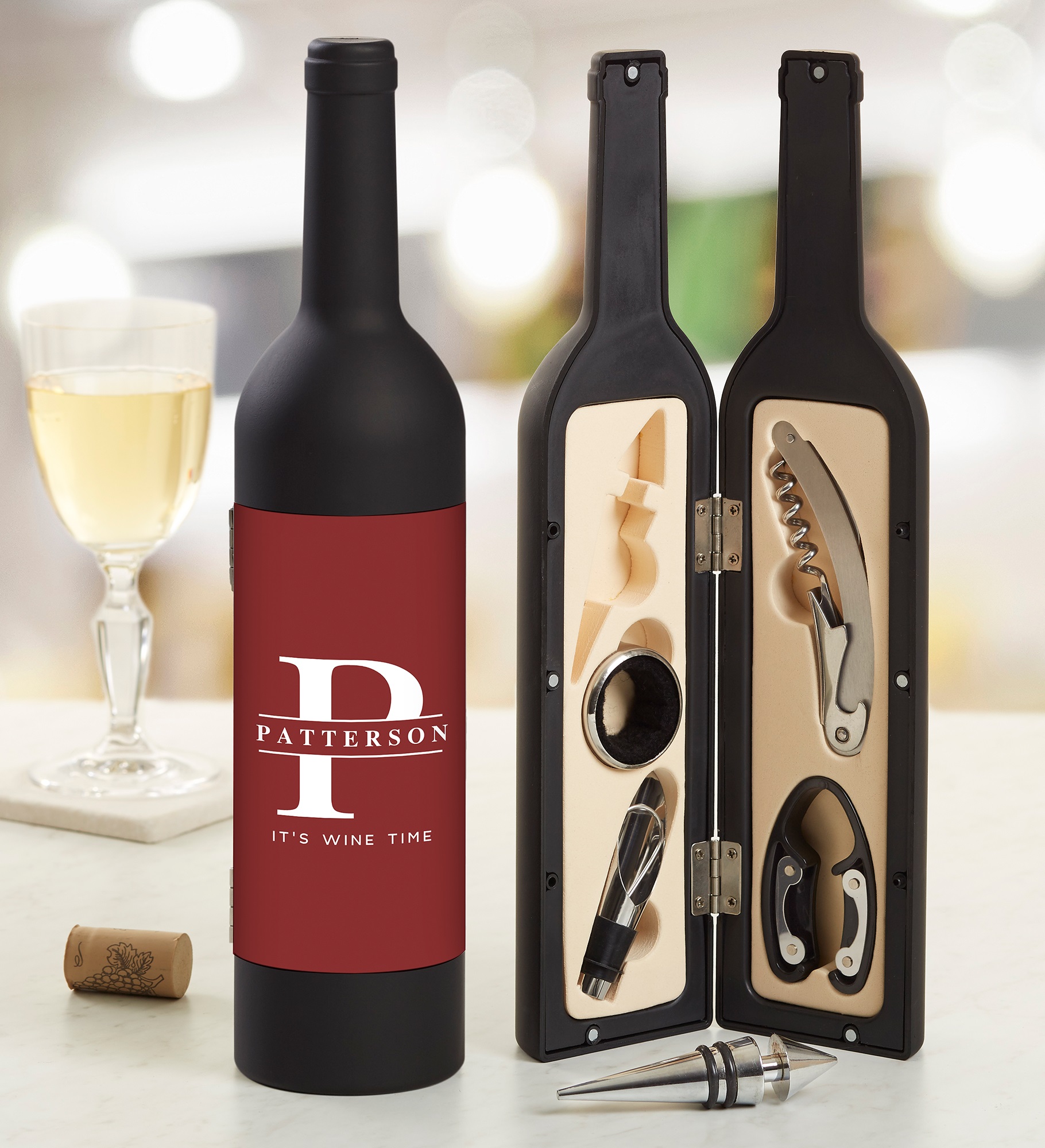 Lavish Last Name Personalized Wine Accessory 5pc Kit