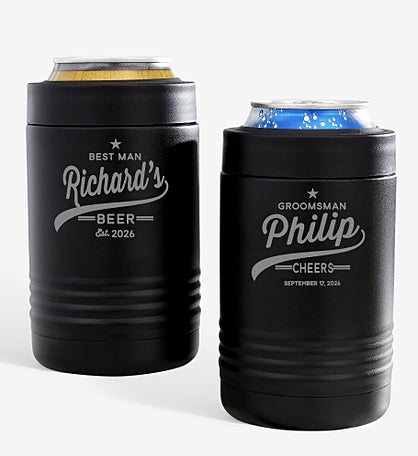 Groomsman Brewing Co. Personalized Stainless Insulated Can Holder