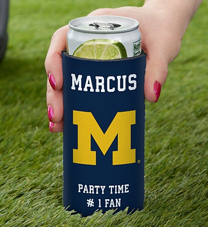NCAA Michigan Wolverines Personalized Slim Can Cooler
